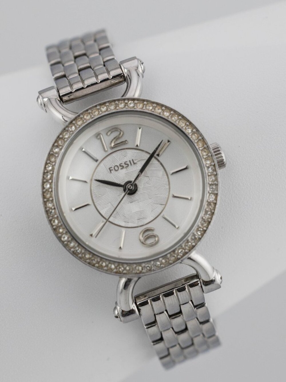 Fossil ES3893 Georgia Crystal Bezel Quartz Analog Women's Watch Fresh Battery